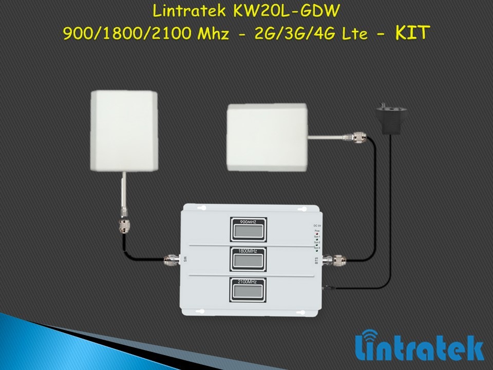 Готовый комплект для усиления связи 2G, 3G, 4G на базе репитера <span style="font-weight: bold;">Lintrаtеk KW20L-GDW</span>